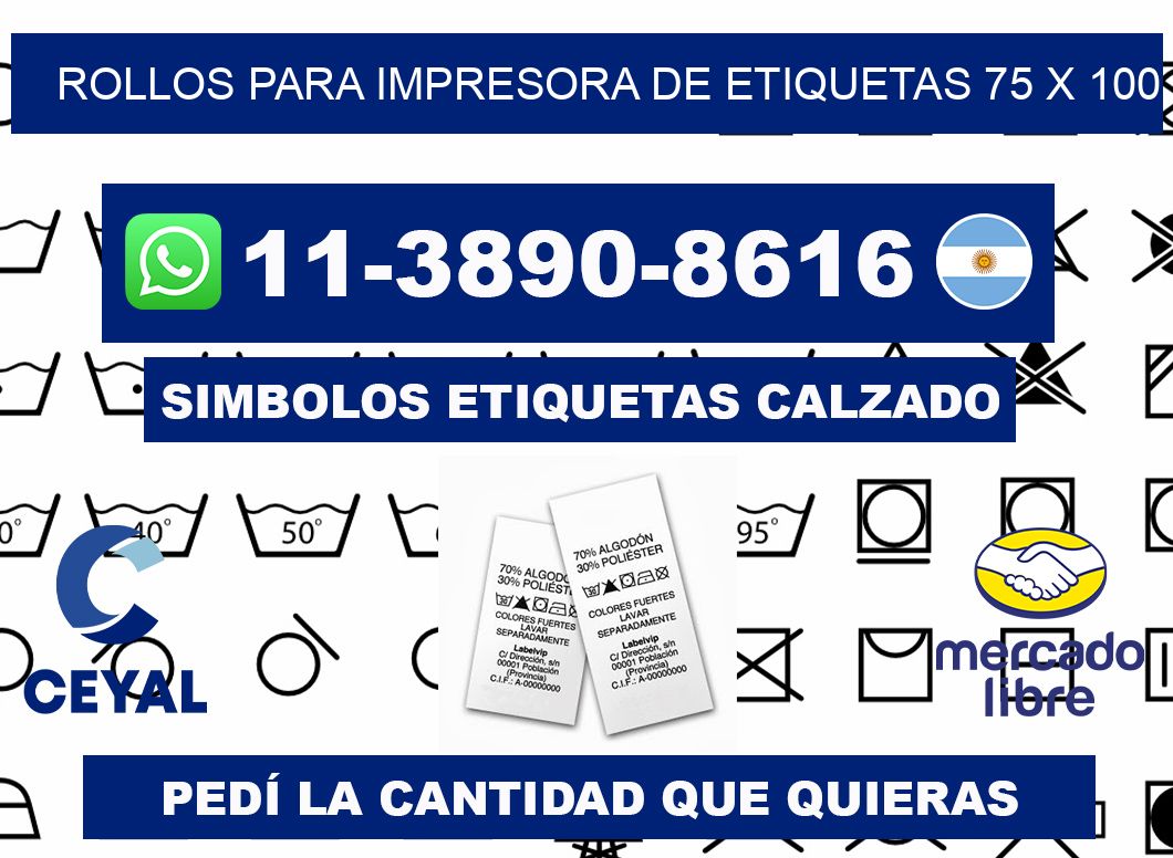 rollos para impresora de etiquetas 75 x 100