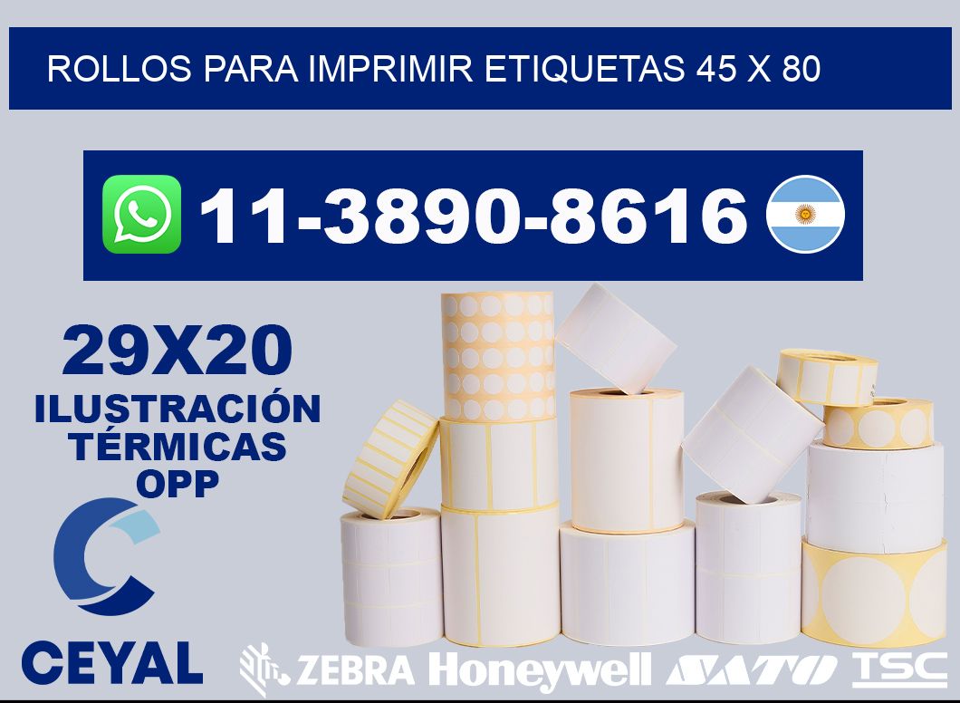 rollos para imprimir etiquetas 45 x 80