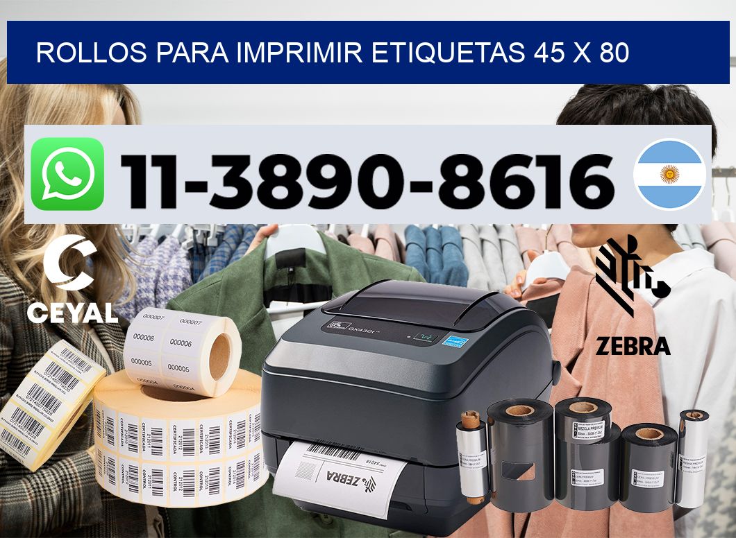 rollos para imprimir etiquetas 45 x 80
