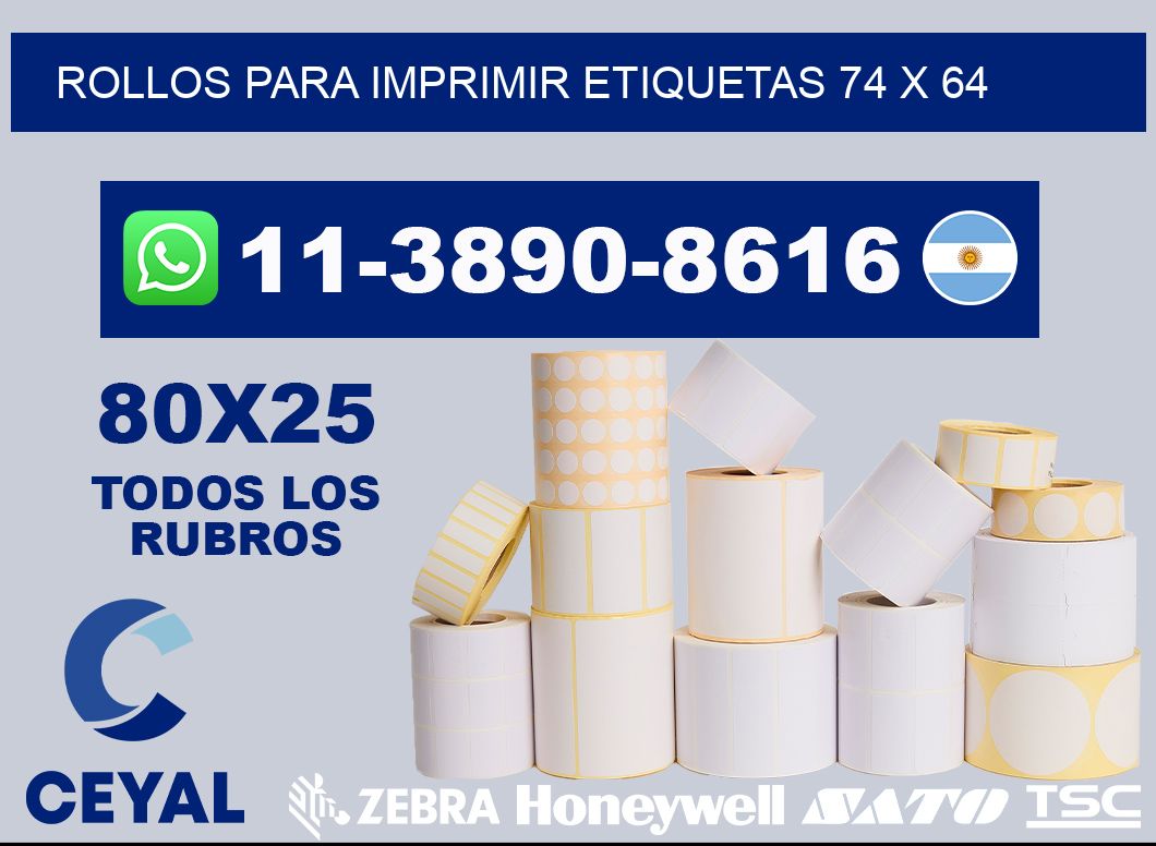 rollos para imprimir etiquetas 74 x 64