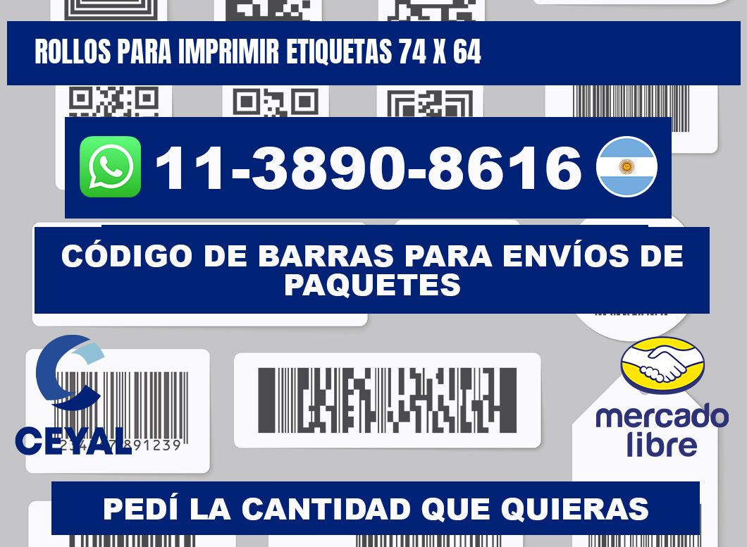 rollos para imprimir etiquetas 74 x 64