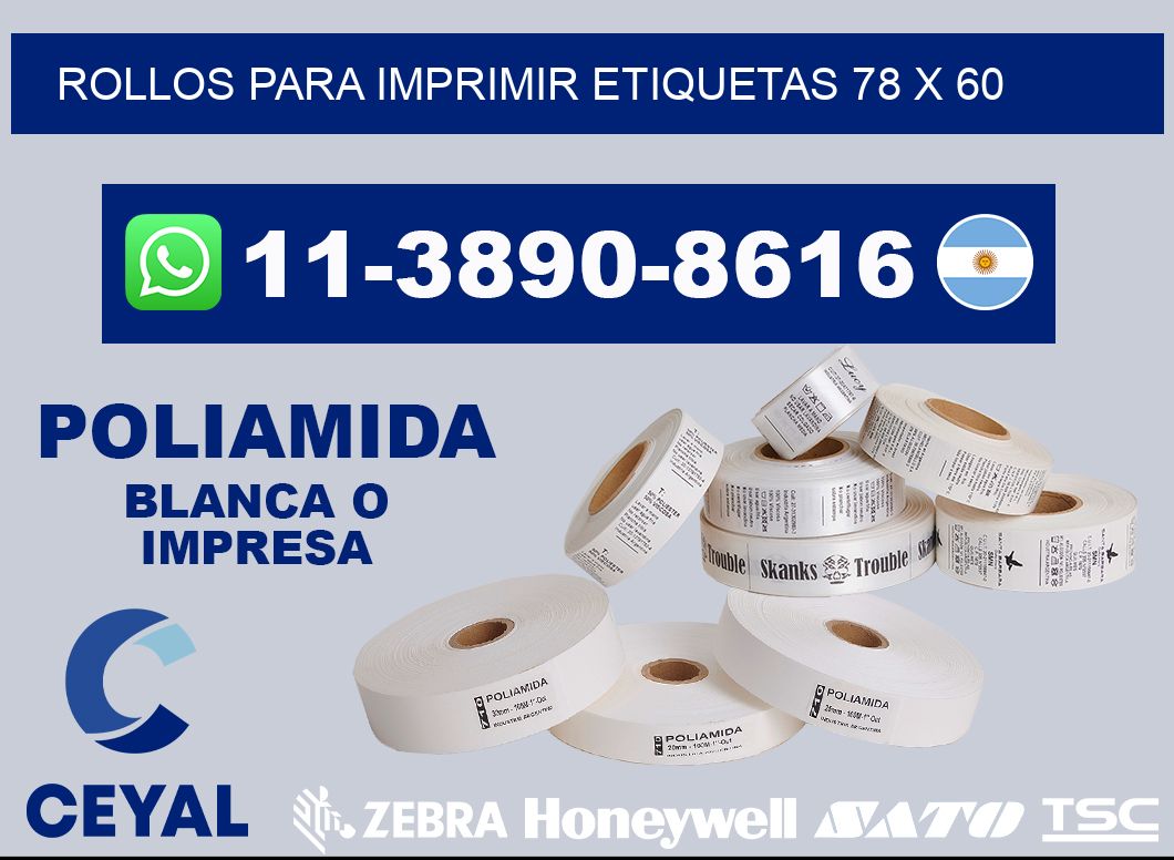 rollos para imprimir etiquetas 78 x 60