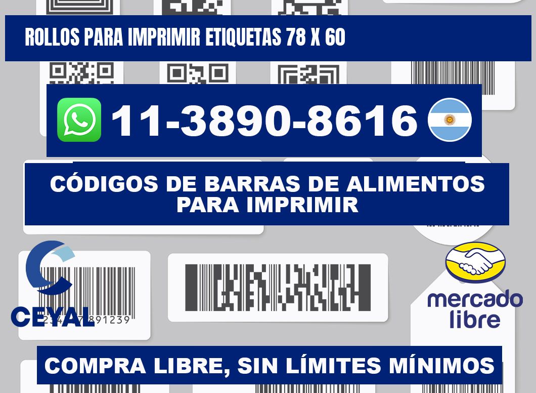 rollos para imprimir etiquetas 78 x 60