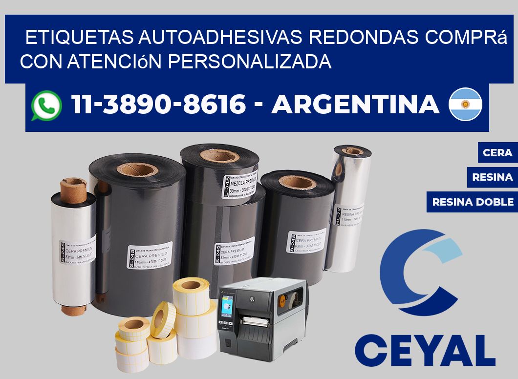 ETIQUETAS AUTOADHESIVAS REDONDAS Comprá con atención personalizada