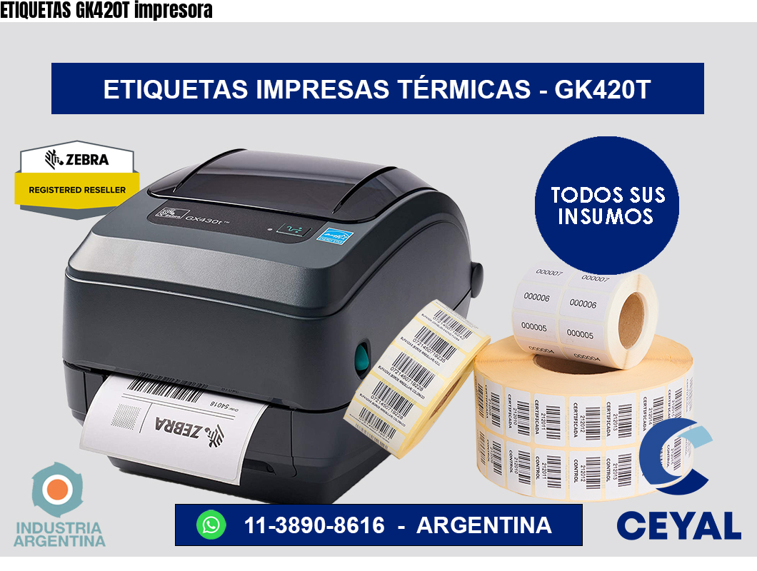 ETIQUETAS GK420T impresora