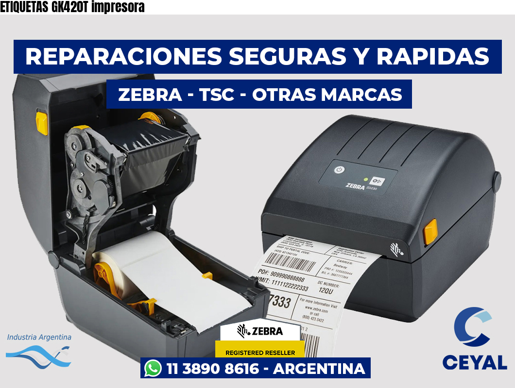 ETIQUETAS GK420T impresora