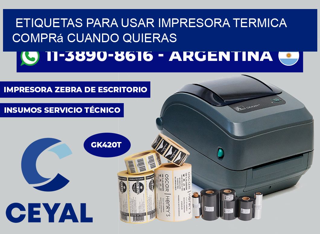 ETIQUETAS PARA USAR IMPRESORA TERMICA Comprá cuando quieras