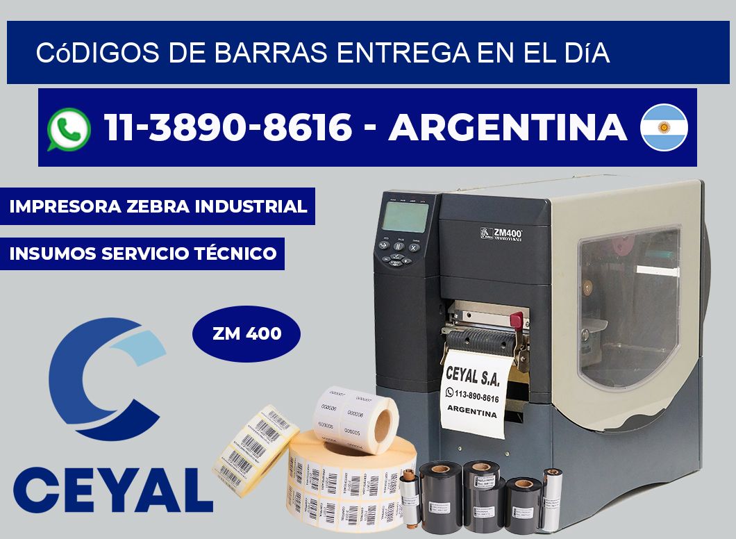 códigos de barras Entrega en el día