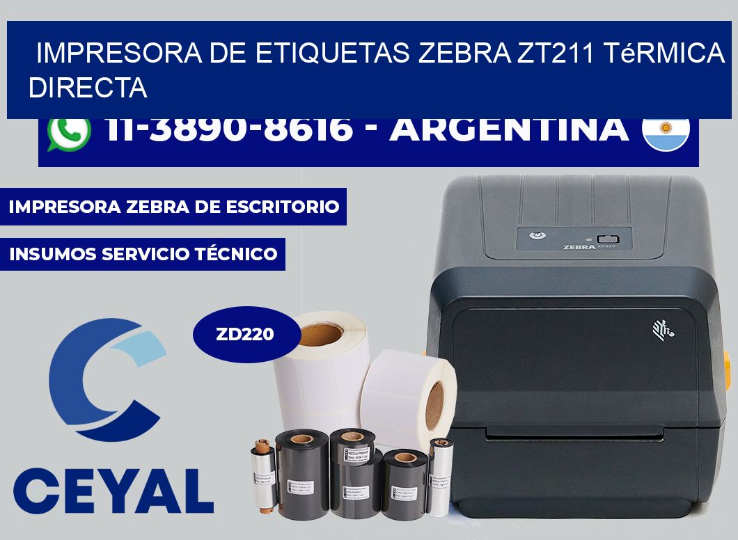impresora de etiquetas zebra ZT211 térmica directa