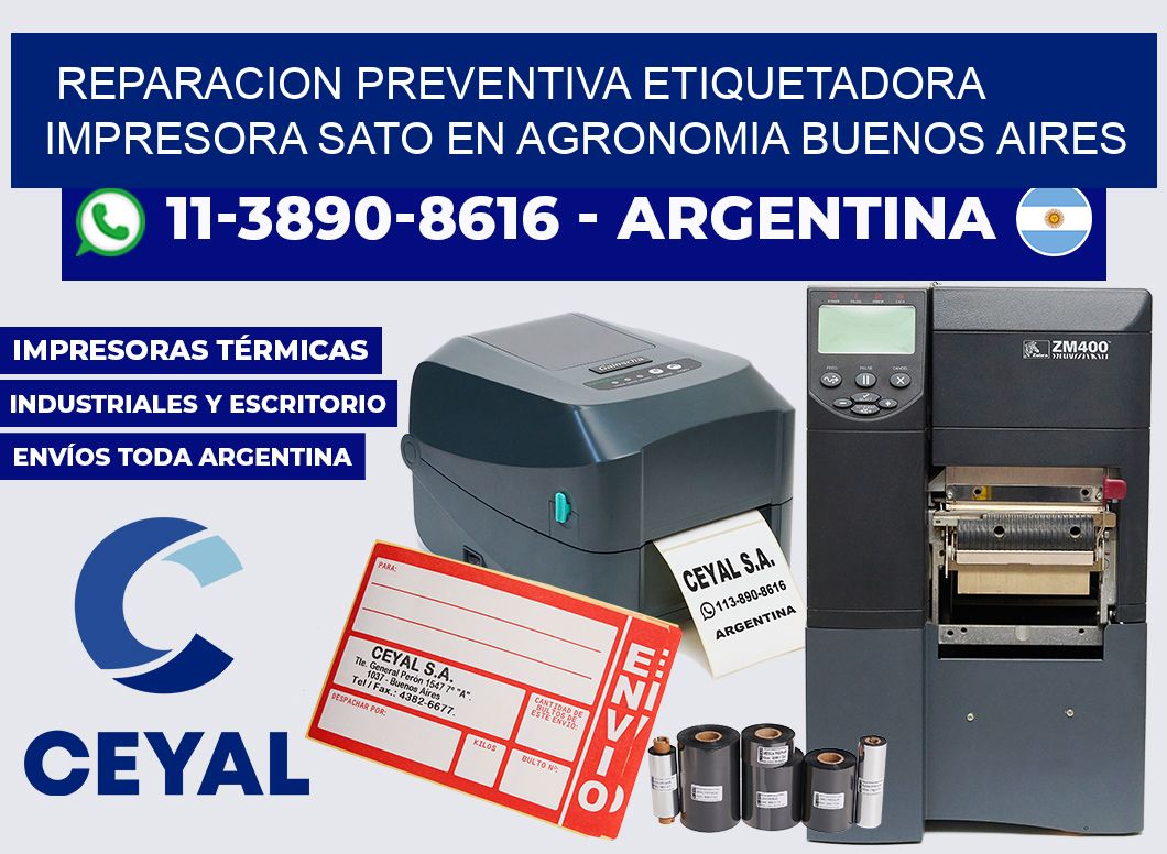 reparacion preventiva etiquetadora impresora Sato en Agronomia Buenos Aires