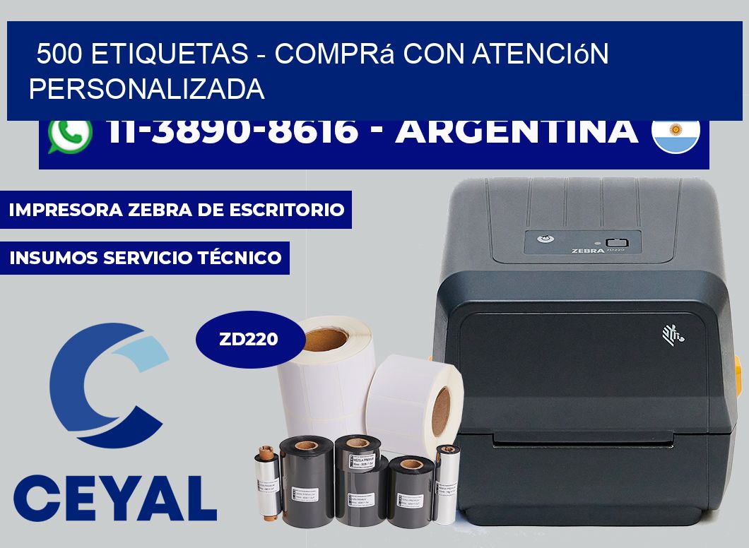 500 ETIQUETAS - Comprá con atención personalizada