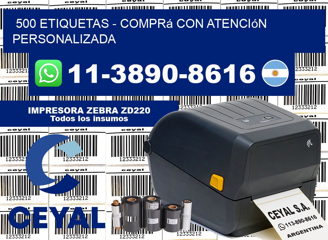 500 ETIQUETAS - Comprá con atención personalizada