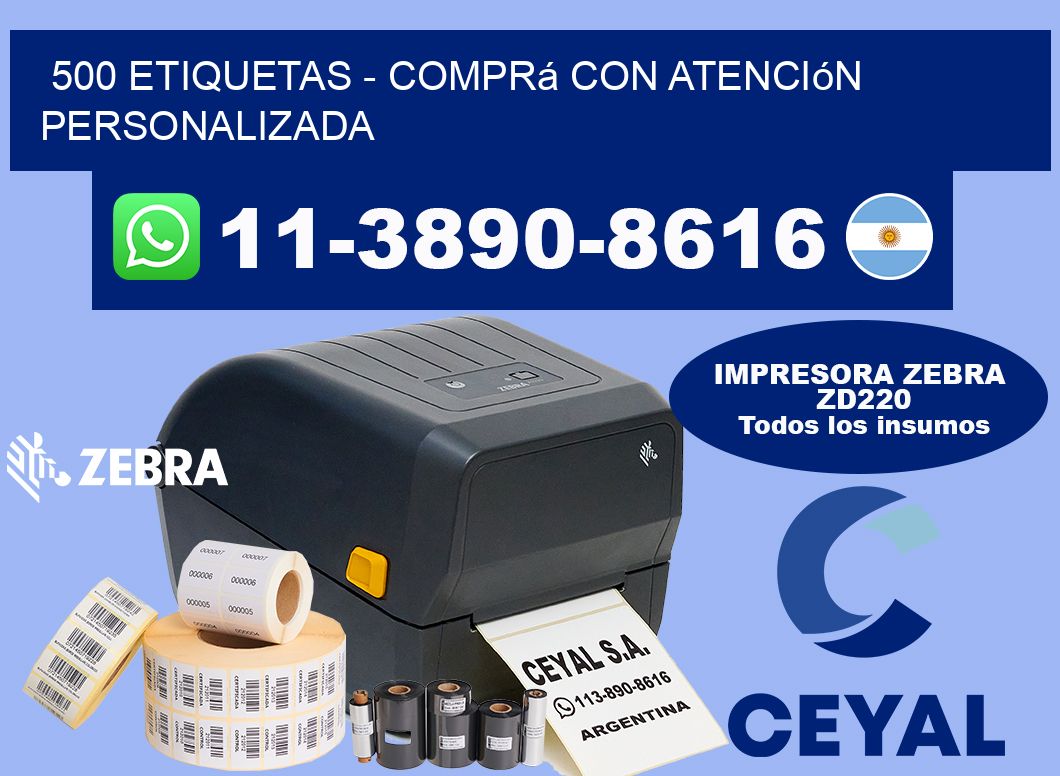 500 ETIQUETAS - Comprá con atención personalizada