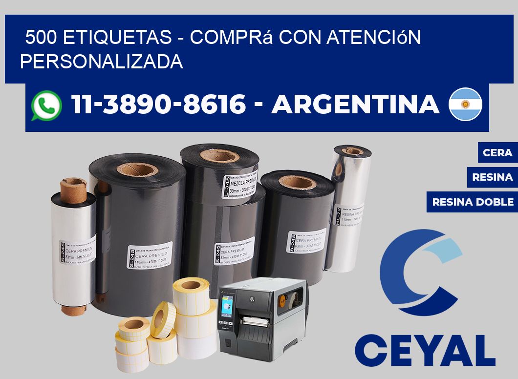 500 ETIQUETAS - Comprá con atención personalizada