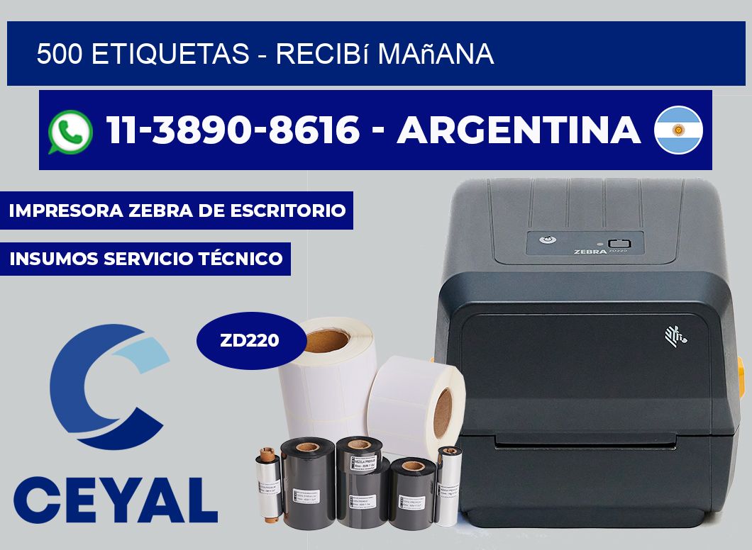 500 ETIQUETAS - recibí mañana