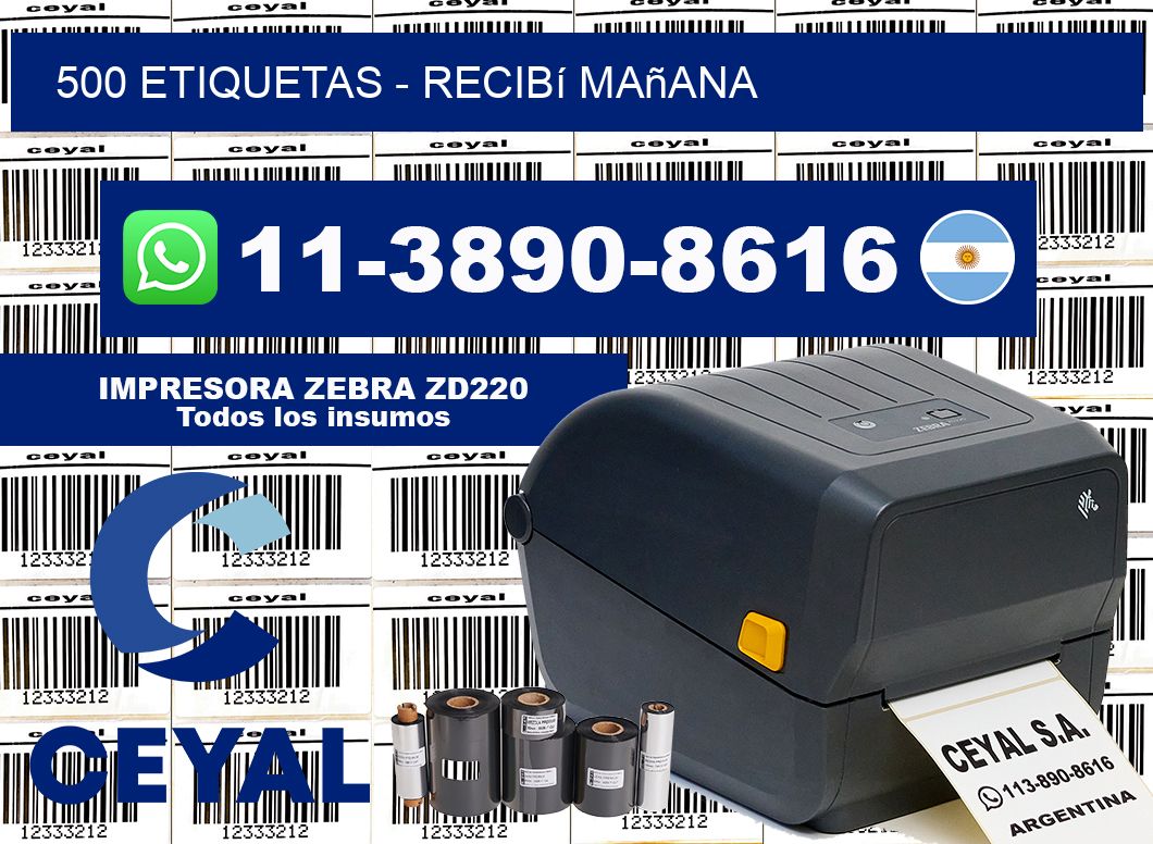500 ETIQUETAS - recibí mañana