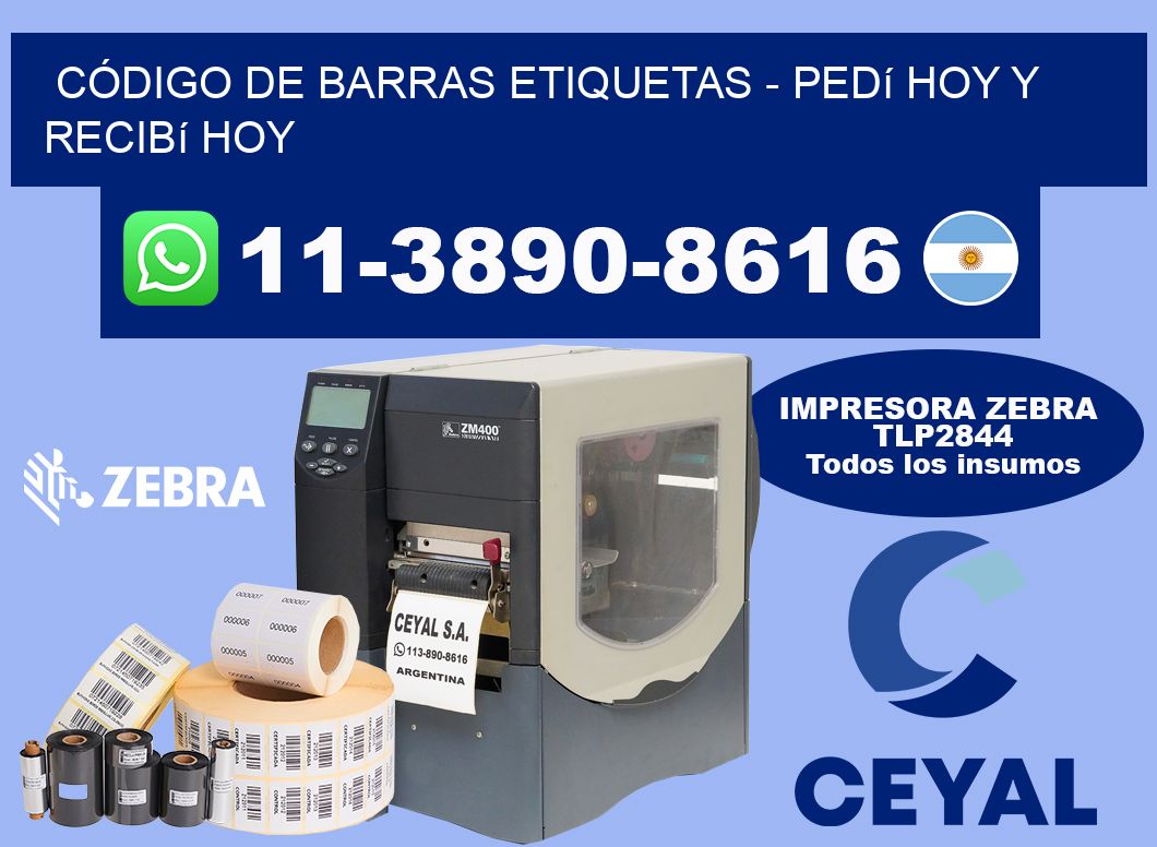 CÓDIGO DE BARRAS ETIQUETAS - Pedí hoy y recibí hoy