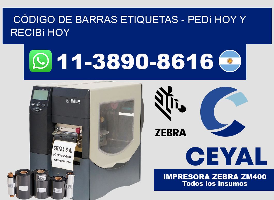 CÓDIGO DE BARRAS ETIQUETAS - Pedí hoy y recibí hoy