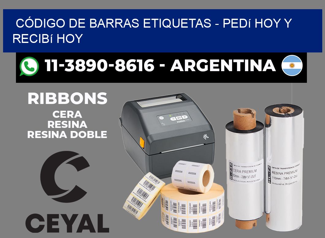CÓDIGO DE BARRAS ETIQUETAS - Pedí hoy y recibí hoy