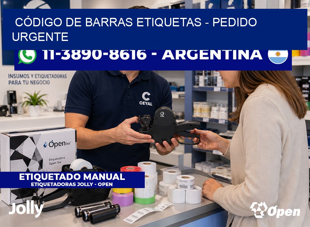 CÓDIGO DE BARRAS ETIQUETAS - Pedido urgente