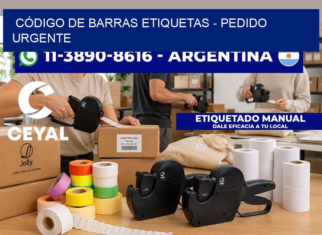 CÓDIGO DE BARRAS ETIQUETAS - Pedido urgente