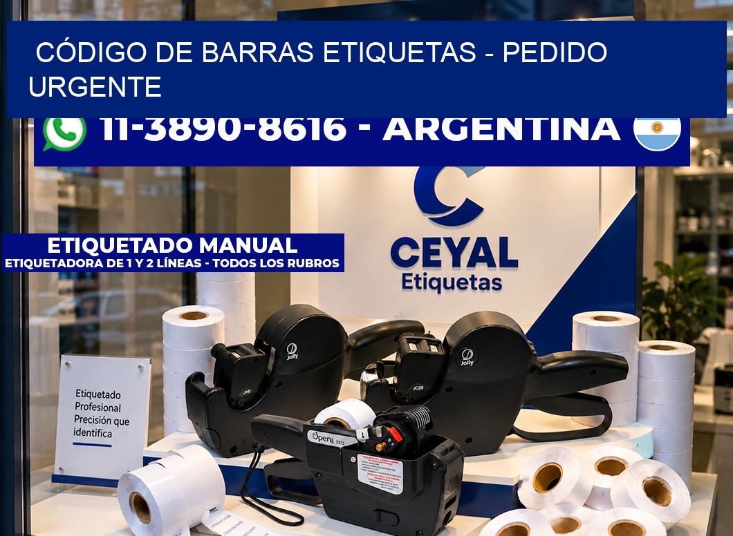 CÓDIGO DE BARRAS ETIQUETAS - Pedido urgente
