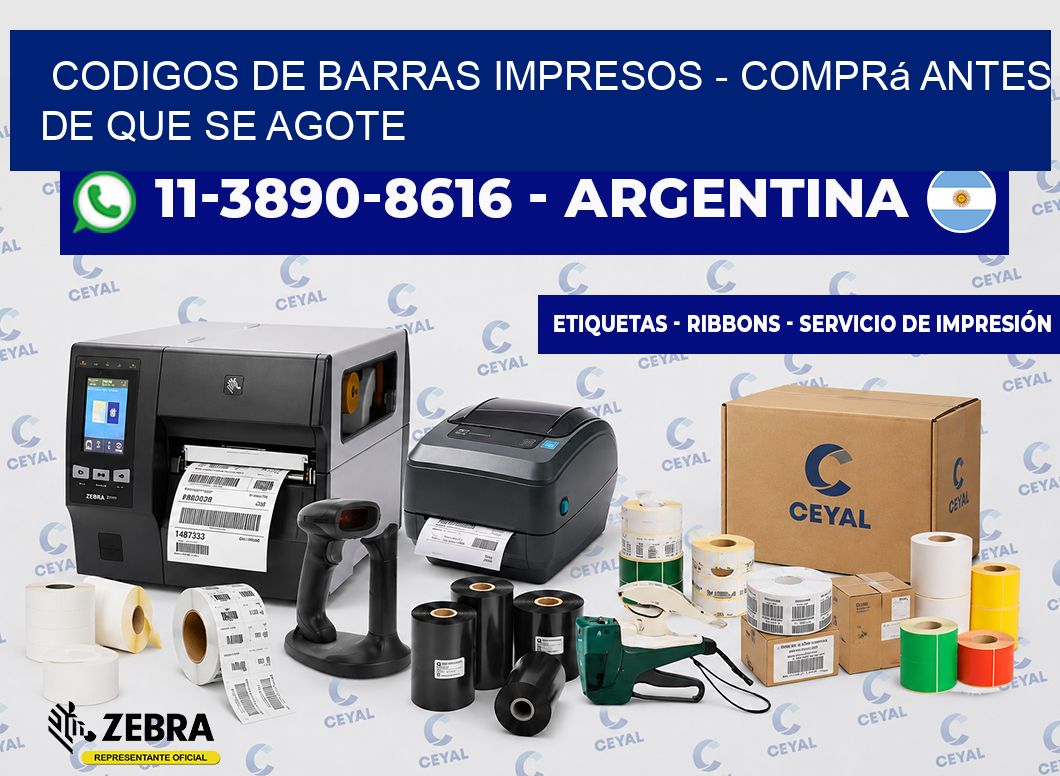 CODIGOS DE BARRAS IMPRESOS - Comprá antes de que se agote