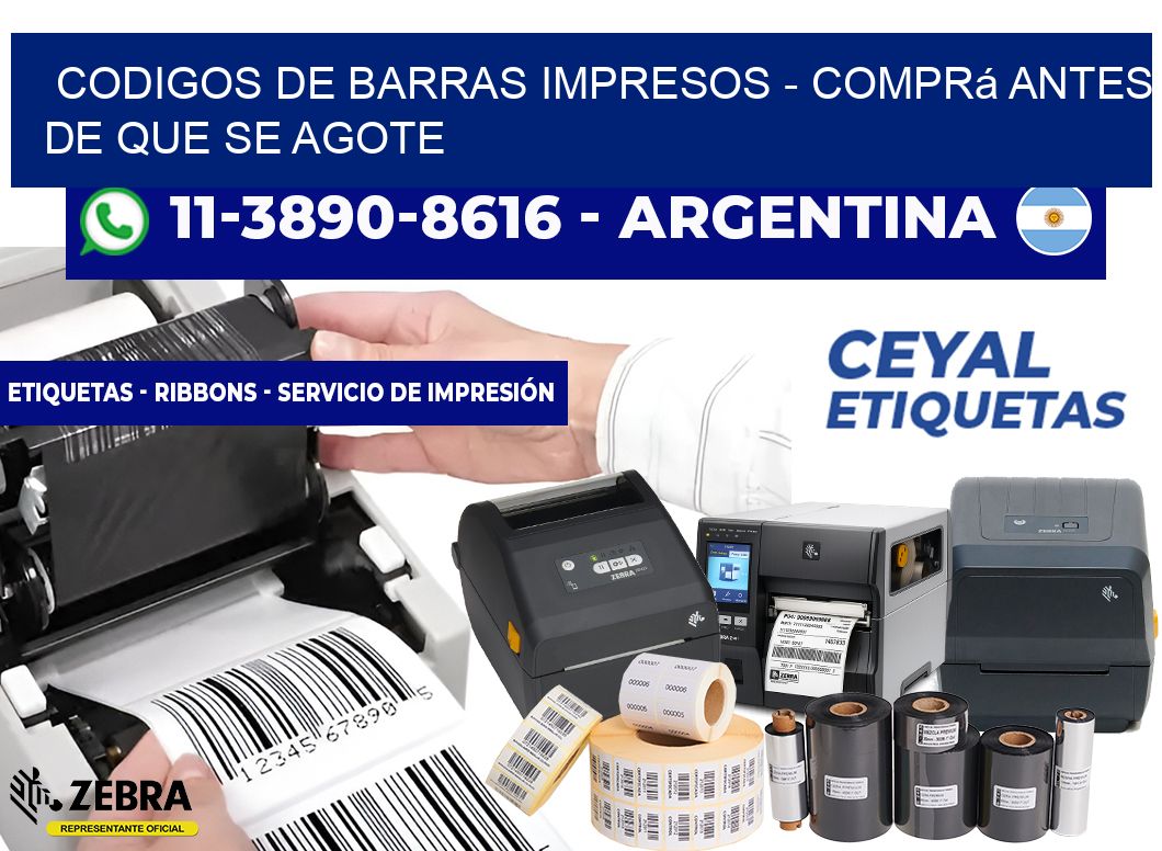 CODIGOS DE BARRAS IMPRESOS - Comprá antes de que se agote