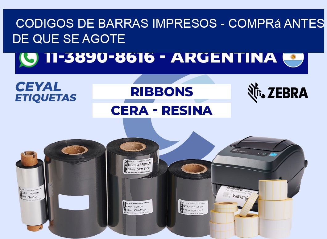 CODIGOS DE BARRAS IMPRESOS - Comprá antes de que se agote
