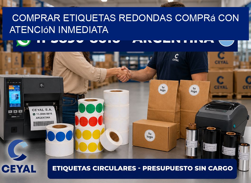 COMPRAR ETIQUETAS REDONDAS Comprá con atención inmediata