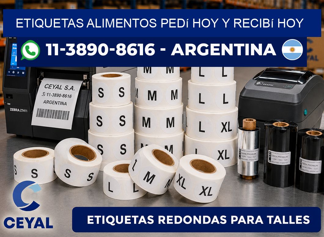 ETIQUETAS ALIMENTOS Pedí hoy y recibí hoy