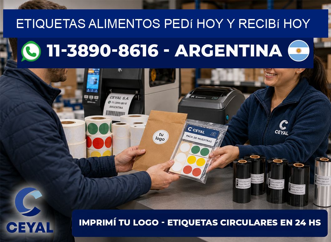 ETIQUETAS ALIMENTOS Pedí hoy y recibí hoy