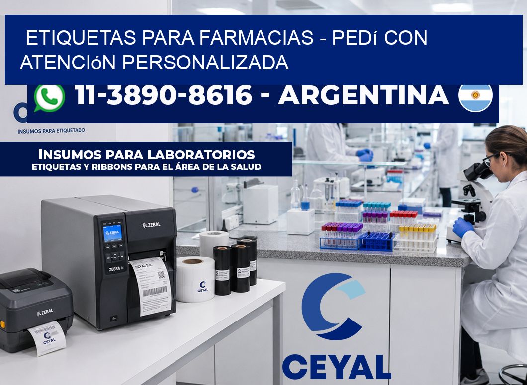 ETIQUETAS PARA FARMACIAS - Pedí con atención personalizada