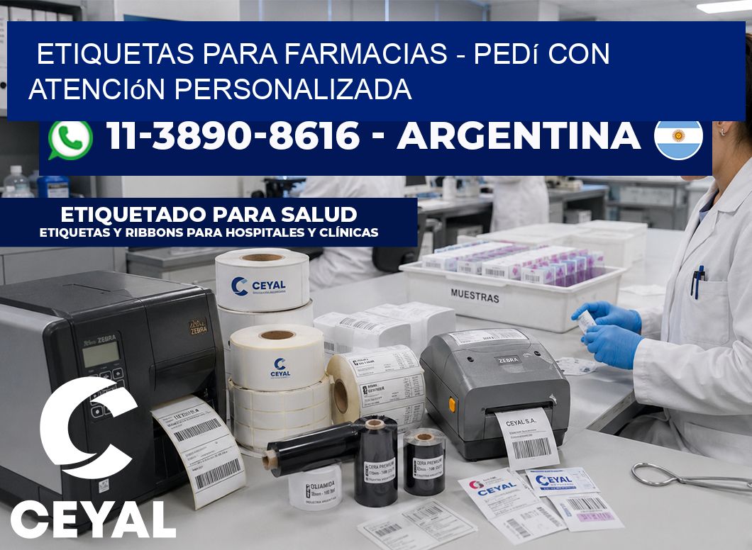 ETIQUETAS PARA FARMACIAS - Pedí con atención personalizada