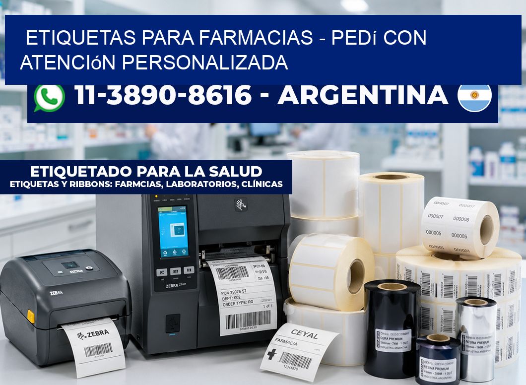 ETIQUETAS PARA FARMACIAS - Pedí con atención personalizada