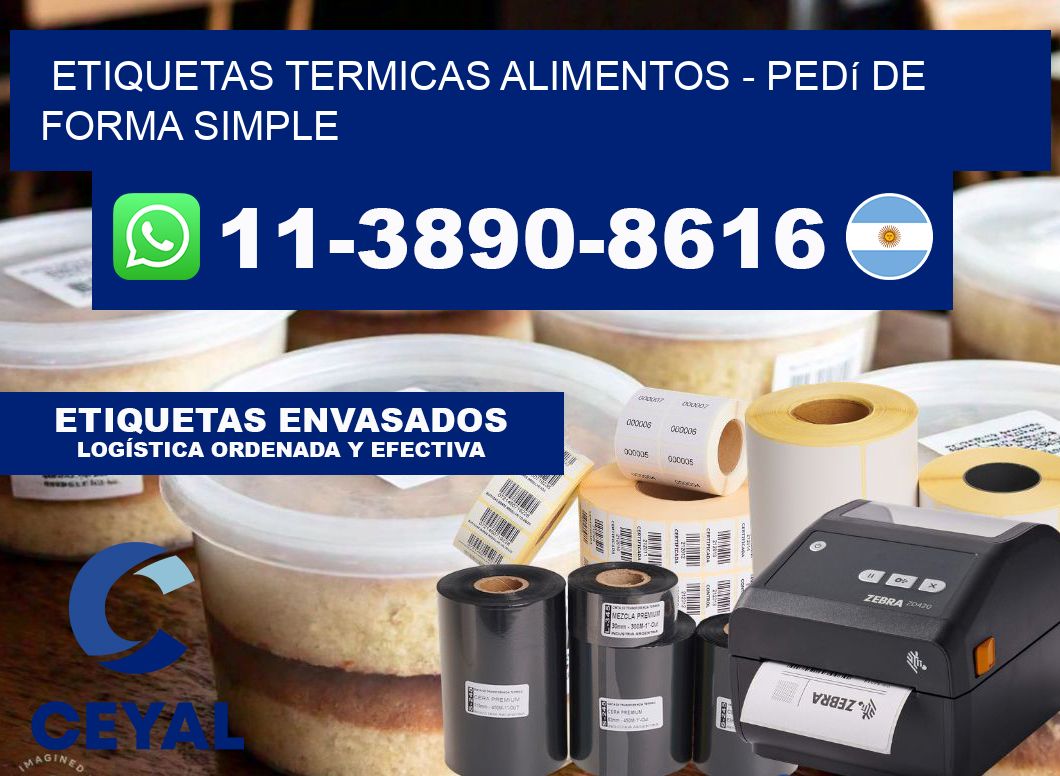 ETIQUETAS TERMICAS ALIMENTOS - Pedí de forma simple