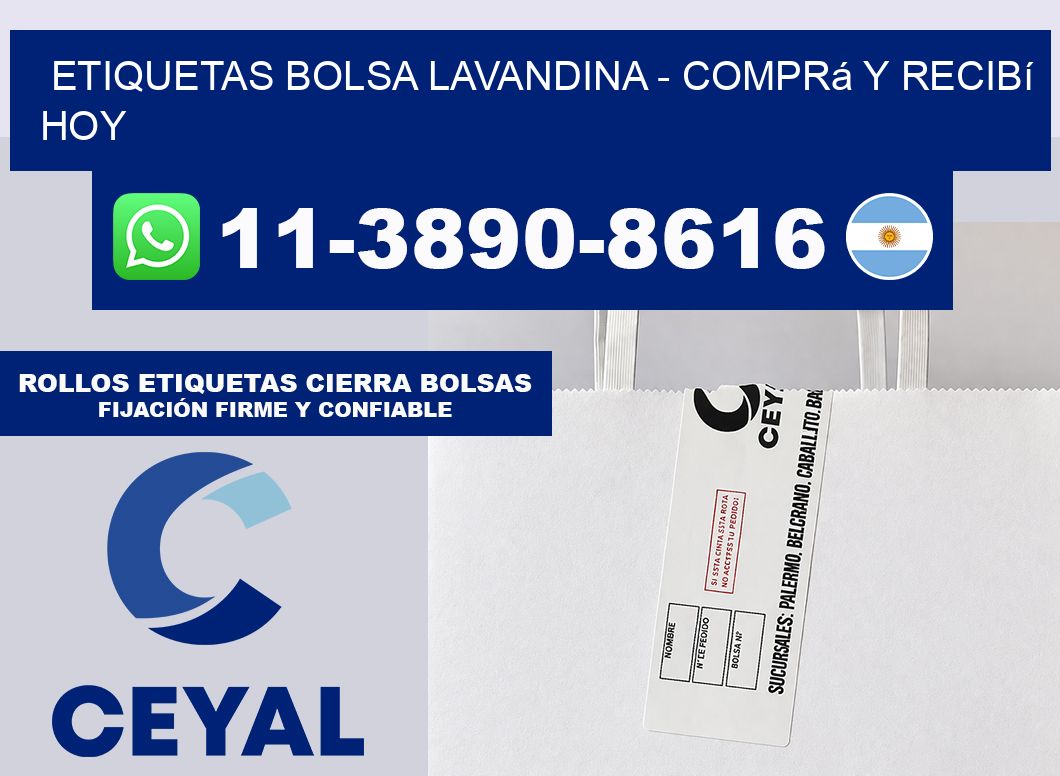 Etiquetas Bolsa lavandina - Comprá y recibí hoy