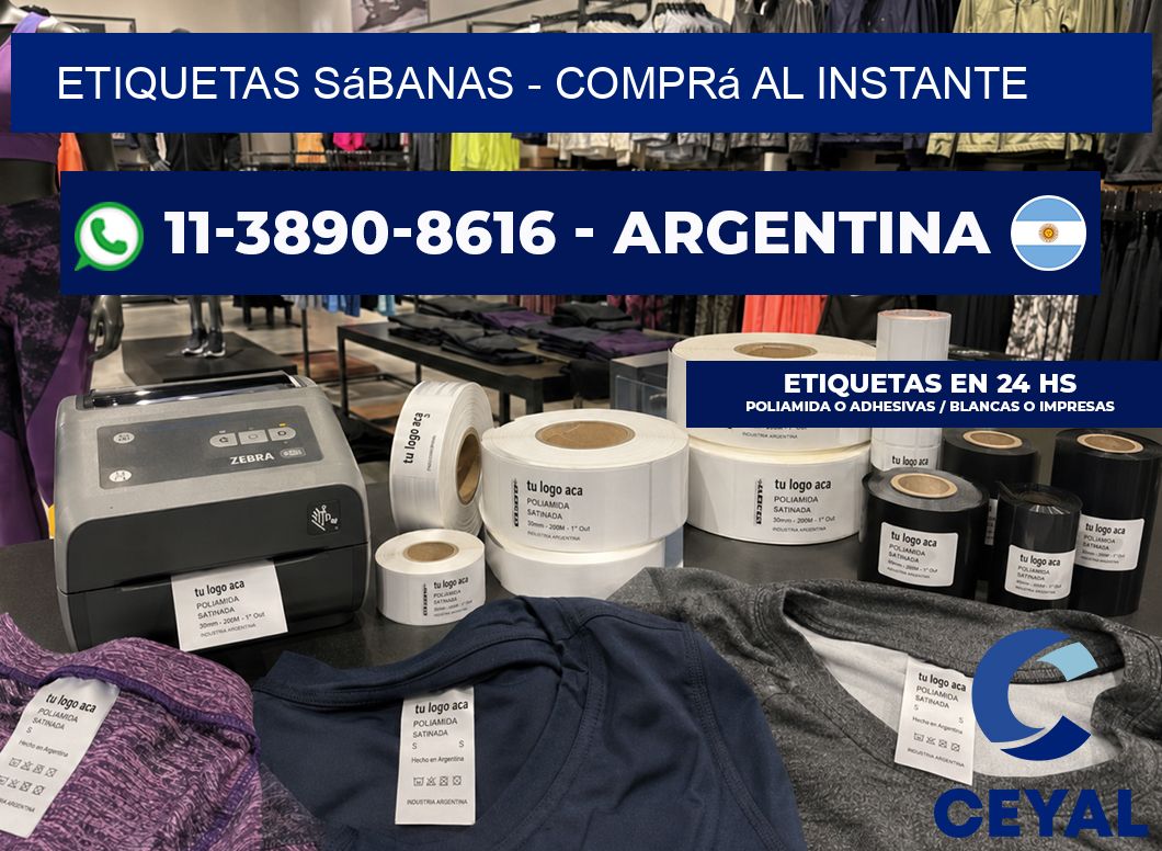 Etiquetas Sábanas - Comprá al instante