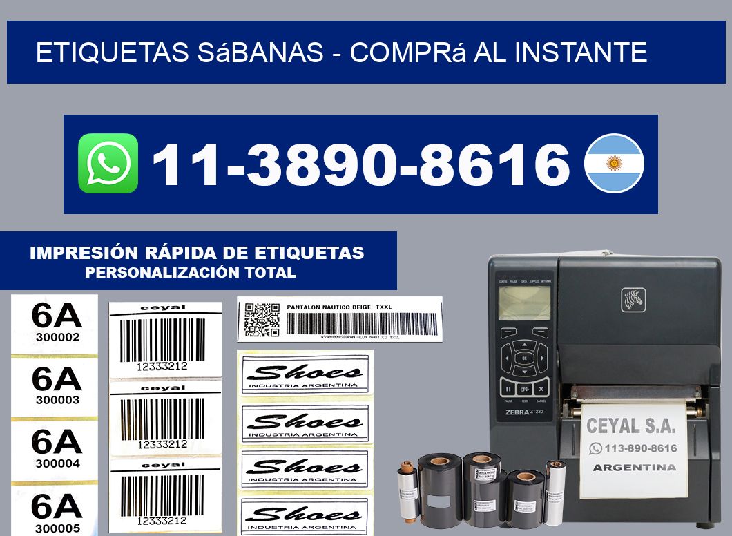 Etiquetas Sábanas - Comprá al instante