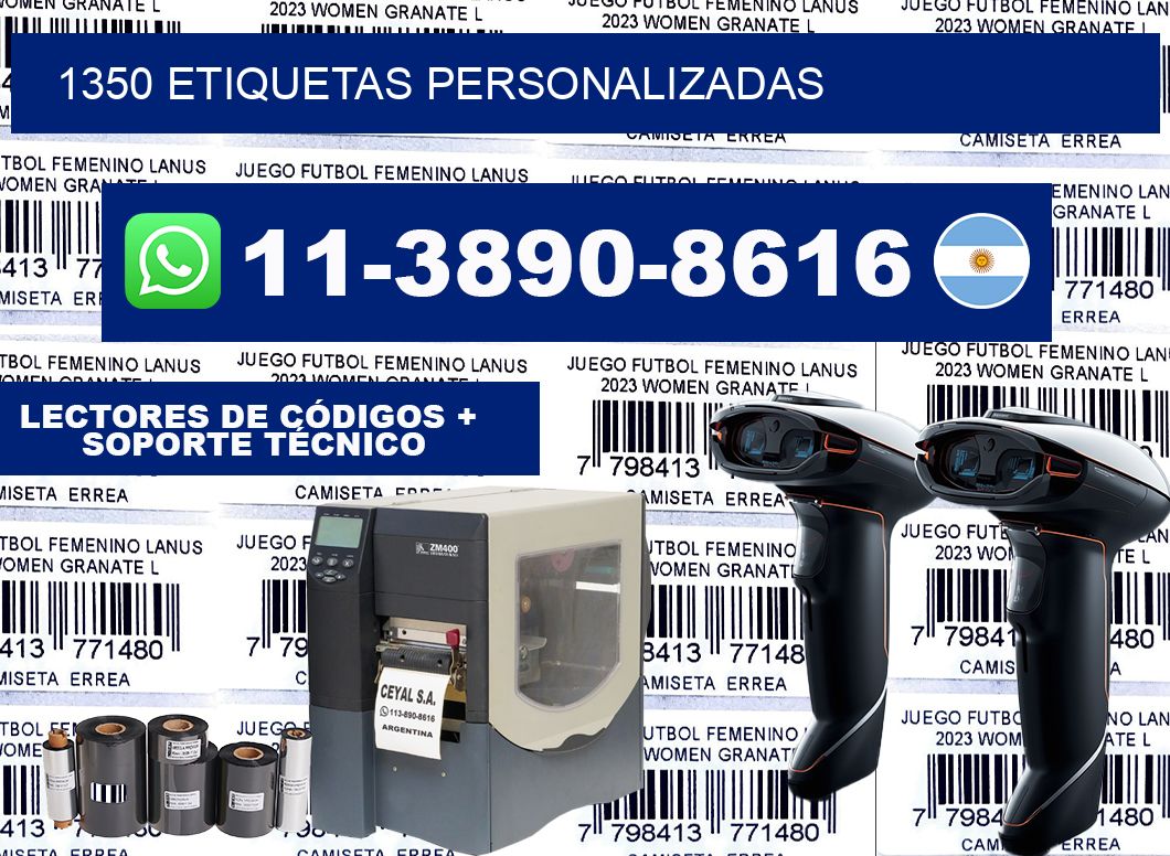 1350 ETIQUETAS PERSONALIZADAS