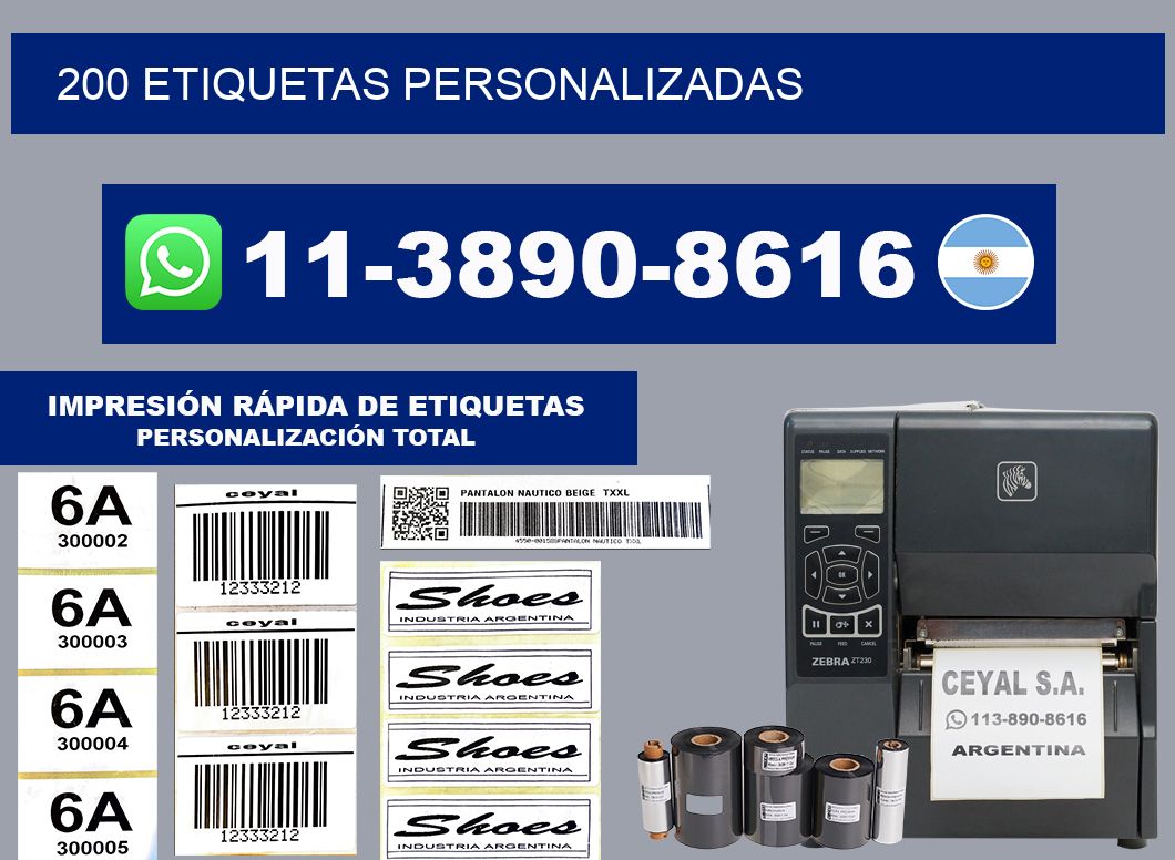 200 ETIQUETAS PERSONALIZADAS
