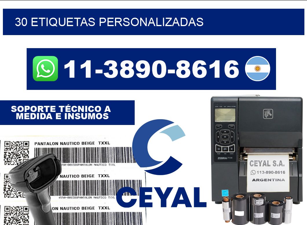 30 ETIQUETAS PERSONALIZADAS