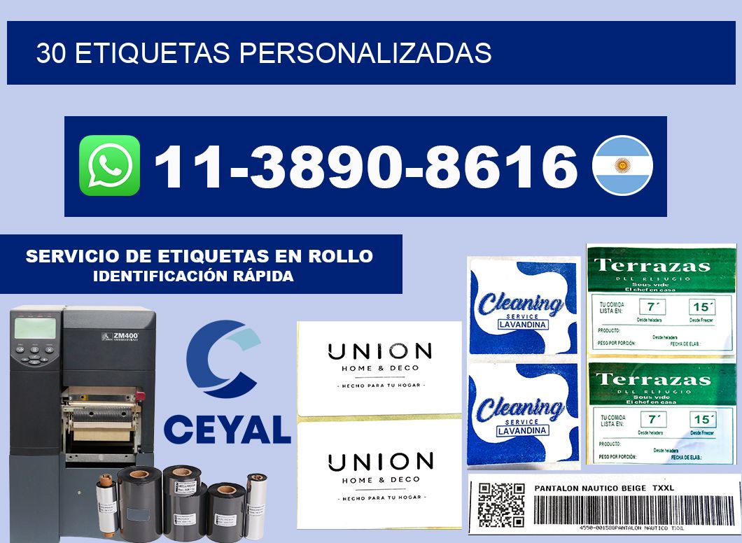 30 ETIQUETAS PERSONALIZADAS