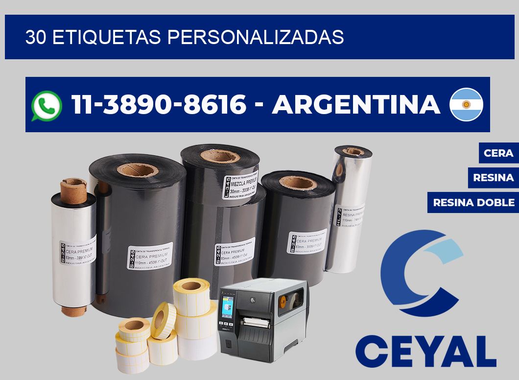 30 ETIQUETAS PERSONALIZADAS