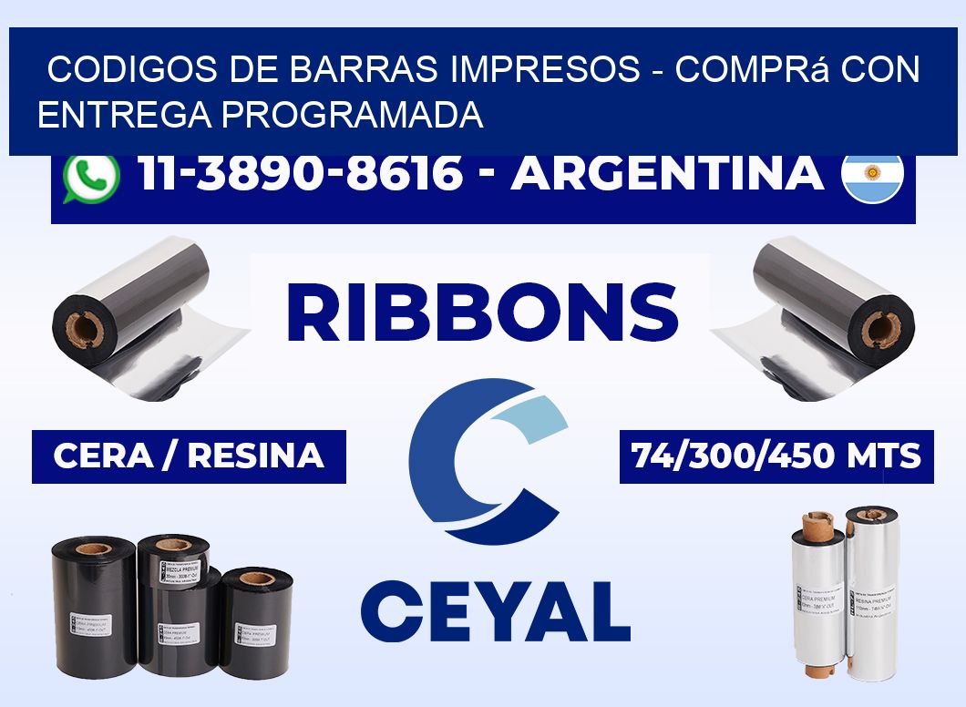 CODIGOS DE BARRAS IMPRESOS - Comprá con entrega programada