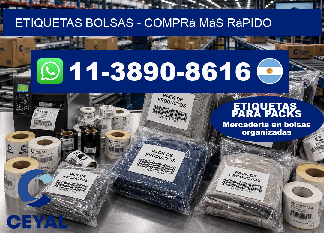ETIQUETAS BOLSAS - Comprá más rápido