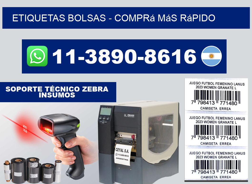 ETIQUETAS BOLSAS - Comprá más rápido