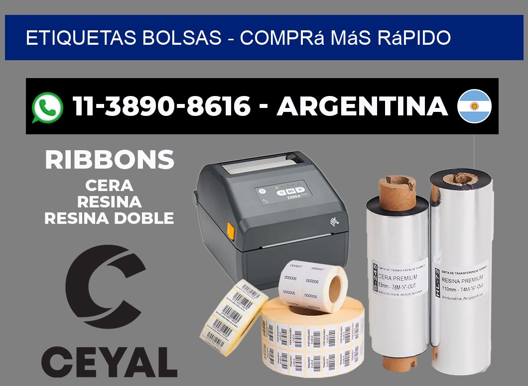 ETIQUETAS BOLSAS - Comprá más rápido