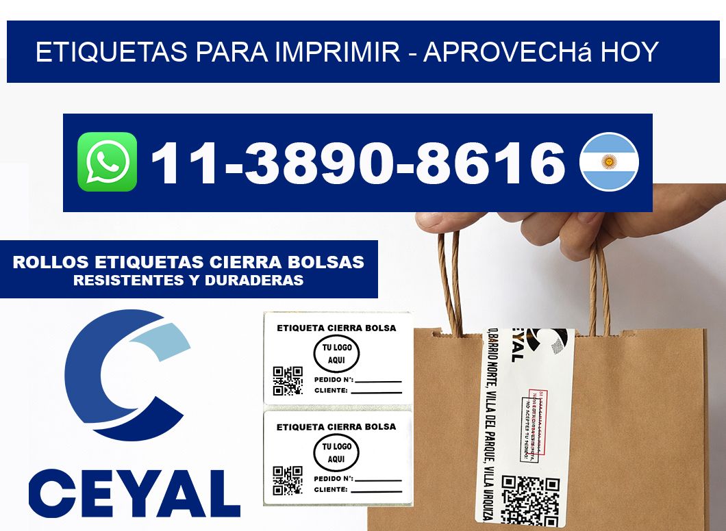 ETIQUETAS PARA IMPRIMIR - Aprovechá hoy