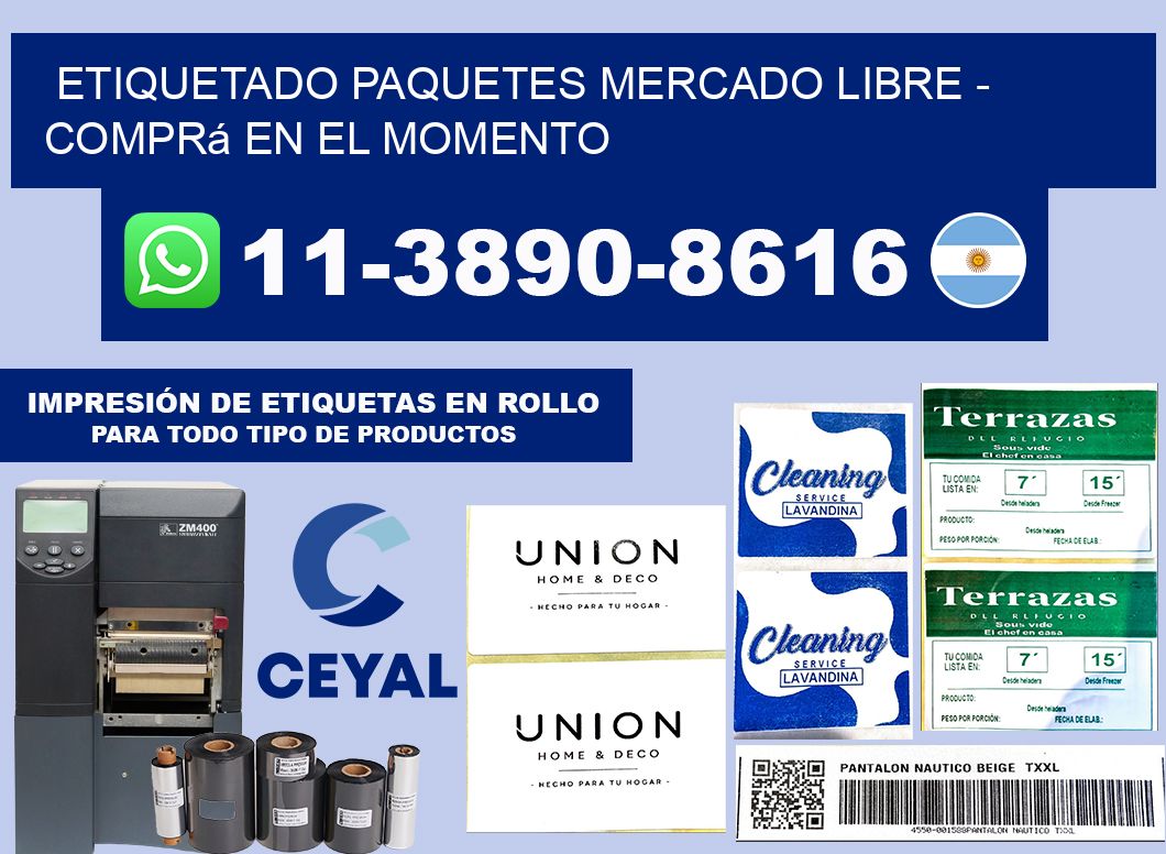 etiquetado paquetes mercado libre - Comprá en el momento